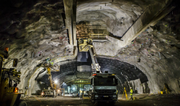 Bild på på Citybanan under uppbyggnad