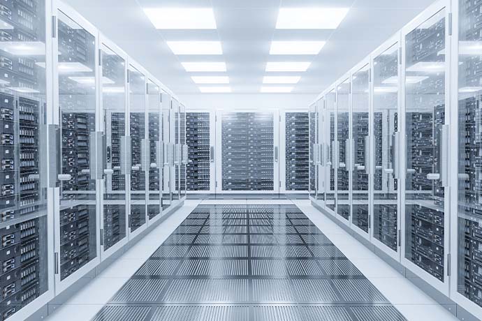 Bilden visar en serverhall