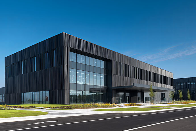 The image shows a building sketch