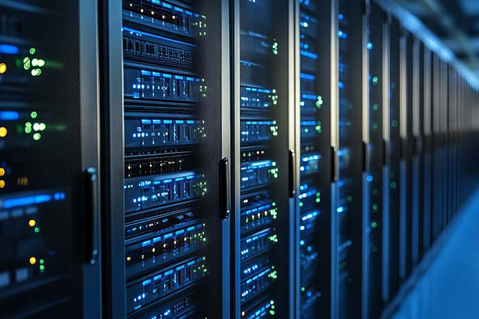 The image shows a server hall