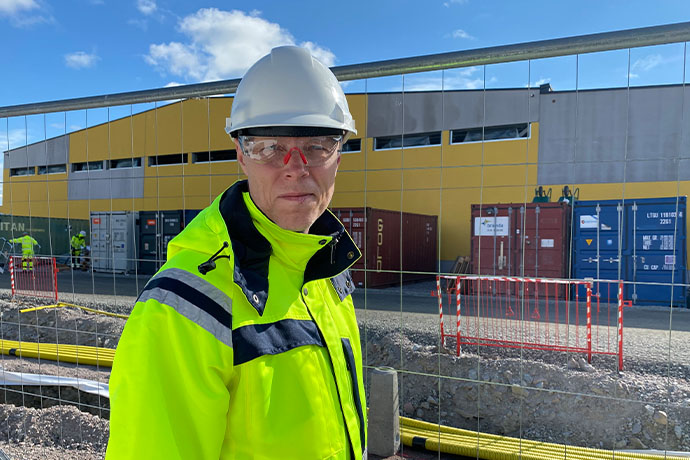 Magnus Ramström from Bravida by the new wastewater treatment in Enköping