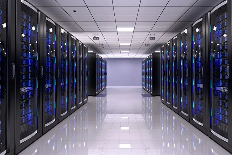 En bild på datahall/Data centre
