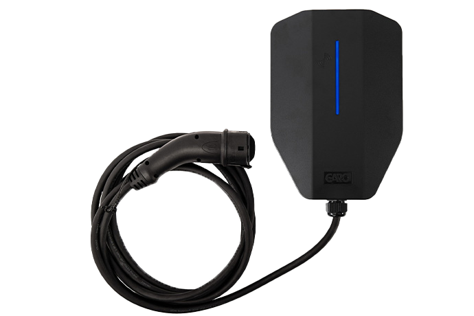 Bilden visar en elbilsladdare