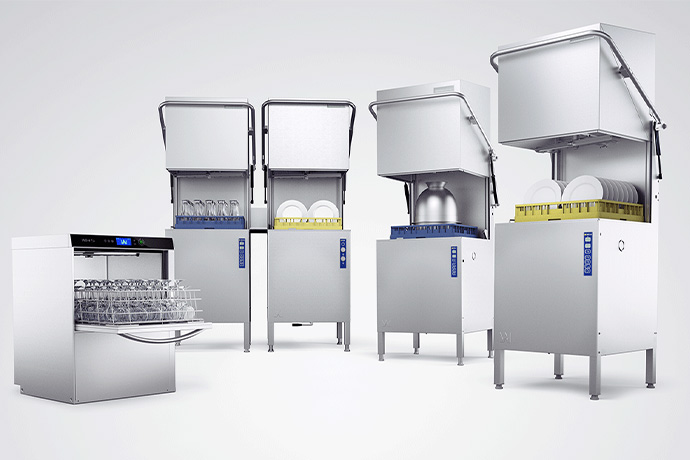 Bild på olika diskmaskiner för storkök